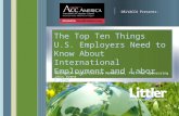 DELVACCA Presents: The Top Ten Things U.S. Employers Need to Know About International Employment and Labor Law DELVACCA thanks Littler Mendelson, P.C.