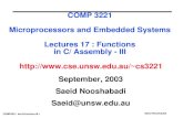 COMP3221 lec18-function-III.1 Saeid Nooshabadi COMP 3221 Microprocessors and Embedded Systems Lectures 17 : Functions in C/ Assembly - III cs3221.