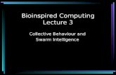 Bioinspired Computing Lecture 3 Collective Behaviour and Swarm Intelligence.