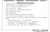 EECC722 - Shaaban #1 lec # 8 Fall 2003 10-8-2003 Digital Signal Processor (DSP) Architecture Classification of Processor ApplicationsClassification of.