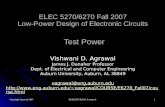 Copyright Agrawal, 2007 ELEC6270 Fall 07, Lecture 9 1 ELEC 5270/6270 Fall 2007 Low-Power Design of Electronic Circuits Test Power Vishwani D. Agrawal James.