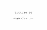 Lecture 10 Graph Algorithms. Definitions Graph is a set of vertices V, with edges connecting some of the vertices (edge set E). An edge can connect two.