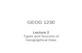 GEOG 1230 Lecture 2 Types and Sources of Geographical Data.