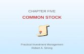 COMMON STOCK CHAPTER FIVE Practical Investment Management Robert A. Strong.