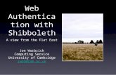 Web Authentication with Shibboleth A view from the Flat East Jon Warbrick Computing Service University of Cambridge jw35@cam.ac.uk.