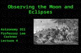 Observing the Moon and Eclipses Astronomy 311 Professor Lee Carkner Lecture 4.