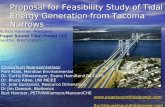 Proposal for Feasibility Study of Tidal Energy Generation from Tacoma Narrows Burton Hamner, President Puget Sound Tidal Power LLC Seattle, Washington.
