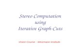 Stereo Computation using Iterative Graph-Cuts Vision Course - Weizmann Institute.