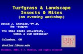 Turfgrass & Landscape Insects & Mites (an evening workshop) David J. Shetlar, Ph.D. The “BugDoc” The Ohio State University, OARDC & OSU Extension Columbus,