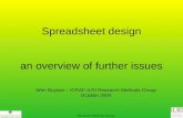 Spreadsheet design an overview of further issues Research Methods Group Wim Buysse – ICRAF-ILRI Research Methods Group October 2004.