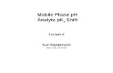 Mobile Phase pH Analyte pK a Shift Lecture 4 Yuri Kazakevich Seton Hall University.