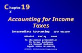 Accounting for Income Taxes C hapter 19 COPYRIGHT © 2010 South-Western/Cengage Learning Intermediate Accounting 11th edition Nikolai Bazley Jones An electronic.