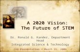 A 2020 Vision: The Future of STEM Dr. Ronald G. Kander, Department Head Integrated Science & Technology Dr. Ronald G. Kander, Department Head Integrated.