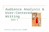 Audience Analysis & User- Centered Writing Week 2 Technical Communication, DAHMEN.