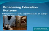Undergraduate Study Opportunities in Europe [through English]