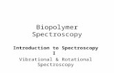 Biopolymer Spectroscopy Introduction to Spectroscopy I Vibrational & Rotational Spectroscopy.