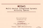 MIDAS – 10/27/2003 MIDAS Multi-device Integrated Dynamic Activity Spaces Dissertation Proposal by Unmil P. Karadkar CSDL and Department of Computer Science.