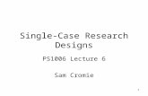 1 Single-Case Research Designs PS1006 Lecture 6 Sam Cromie.
