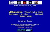 ADASS, London Sep 23-26, 2007 VOExplorer : Visualising Data Discovery in the Virtual Observatory Jonathan Tedds University of Leicester/AstroGrid/ EuroVO.