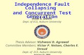 Independence Fault Collapsing and Concurrent Test Generation Thesis Advisor: Vishwani D. Agrawal Committee Members: Victor P. Nelson, Charles E. Stroud.