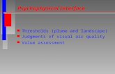 Psychophysical Interface n Thresholds (plume and landscape) n Judgments of visual air quality n Value assessment.