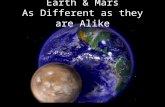 Earth & Mars As Different as they are Alike. Mars vs. Earth Interest in Mars began long before we were able to send spacecraft to the RED Planet What