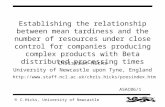 © C.Hicks, University of Newcastle ASAC06/1 Establishing the relationship between mean tardiness and the number of resources under close control for companies.