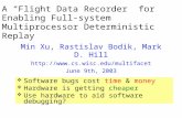 A “Flight Data Recorder” for Enabling Full-system Multiprocessor Deterministic Replay Min Xu, Rastislav Bodik, Mark D. Hill .