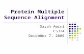 Protein Multiple Sequence Alignment Sarah Aerni CS374 December 7, 2006.