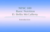 NFSC 100 Basic Nutrition D. Bellis McCafferty Introduction.