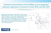 Intensive measurements and modelling of size segregated chemical composition of aerosols in June 2006 and Jan 2007 Wenche Aas, Rami Alfarra, Elke Bieber,