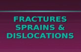 FRACTURES SPRAINS & DISLOCATIONS TYPE OF FRACTURE 2 l CLOSED l CLOSED FRACTURES »THE »THE BONE DOESN’T BREAK THE SKIN »A »A CRACK OR A COMPLETE SEPARATION