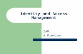 Identity and Access Management IAM A Preview. 2 Goal To design and implement an identity and access management (IAM) middleware infrastructure that –