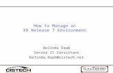 How to Manage an XA Release 7 Environment Belinda Daub Senior IT Consultant belinda.daub@cistech.net.