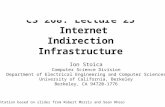 CS 268: Lecture 25 Internet Indirection Infrastructure Ion Stoica Computer Science Division Department of Electrical Engineering and Computer Sciences.