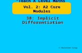 38: Implicit Differentiation © Christine Crisp “Teach A Level Maths” Vol. 2: A2 Core Modules.