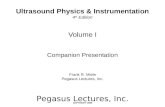 Pegasus Lectures, Inc. COPYRIGHT 2006 Volume I Companion Presentation Frank R. Miele Pegasus Lectures, Inc. Ultrasound Physics & Instrumentation 4 th Edition.