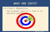 Copyright © 2004 South-Western/ WHAT ARE COSTS? A Firm’s Objective The economic goal of a firm is to maximize profits.