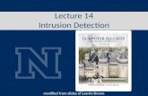 Lecture 14 Intrusion Detection modified from slides of Lawrie Brown.