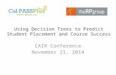 Using Decision Trees to Predict Student Placement and Course Success CAIR Conference November 21, 2014.