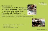 Workshop 9 Alternative TVET Programs at TAFE Western Institute – Skills for Work and Vocational Pathways Melissa Baxter and Patsy Saul TVET Coordinators.