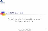 Dr. Jie Zou PHY 1151G Department of Physics1 Chapter 10 Rotational Kinematics and Energy (Cont.)