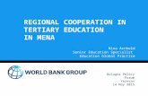 REGIONAL COOPERATION IN TERTIARY EDUCATION IN MENA Nina Arnhold Senior Education Specialist Education Global Practice Bologna Policy Forum Yerevan 14 May.