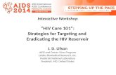 Interactive Workshop “HIV Cure 101”: Strategies for Targeting and Eradicating the HIV Reservoir J. D. Lifson AIDS and Cancer Virus Program Leidos Biomedical.
