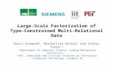 Large-Scale Factorization of Type- Constrained Multi-Relational Data Denis Krompaß 1, Maximilian Nickel 2 and Volker Tresp 1,3 1 Department of Computer.