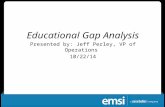 Educational Gap Analysis Presented by: Jeff Perley, VP of Operations 10/22/14.