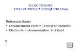 ELECTRONIC INSTRUMENTATION(EC010704) Reference Books Measurement System : Ernest O Doebelin Electronic Instrumentation : H.S Kalsi.