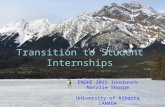 Transition to Student Internships ENOHE 2015 Innsbruck Natalie Sharpe University of Alberta CANADA.