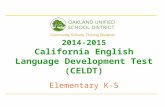 2014-2015 California English Language Development Test (CELDT) Elementary K-5.