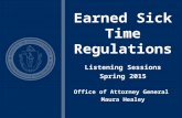 Earned Sick Time Regulations Listening Sessions Spring 2015 Office of Attorney General Maura Healey.